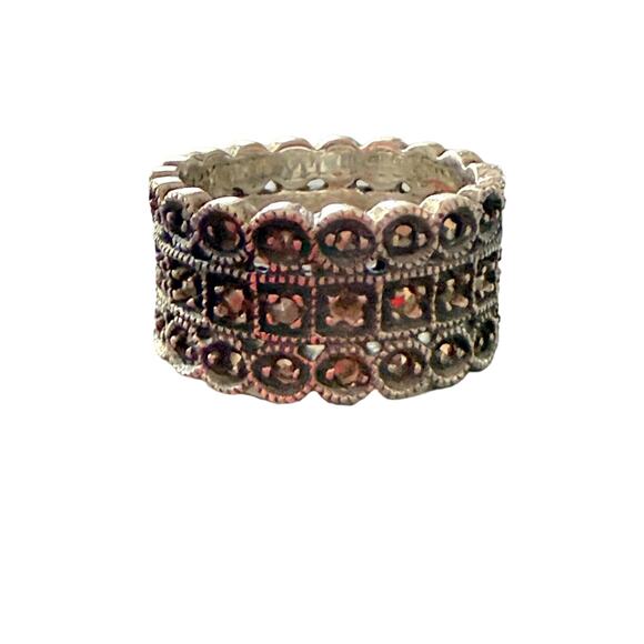JudithJack 925 Sterling Silver Wide Band Ring Size 5 - Picture 1 of 14